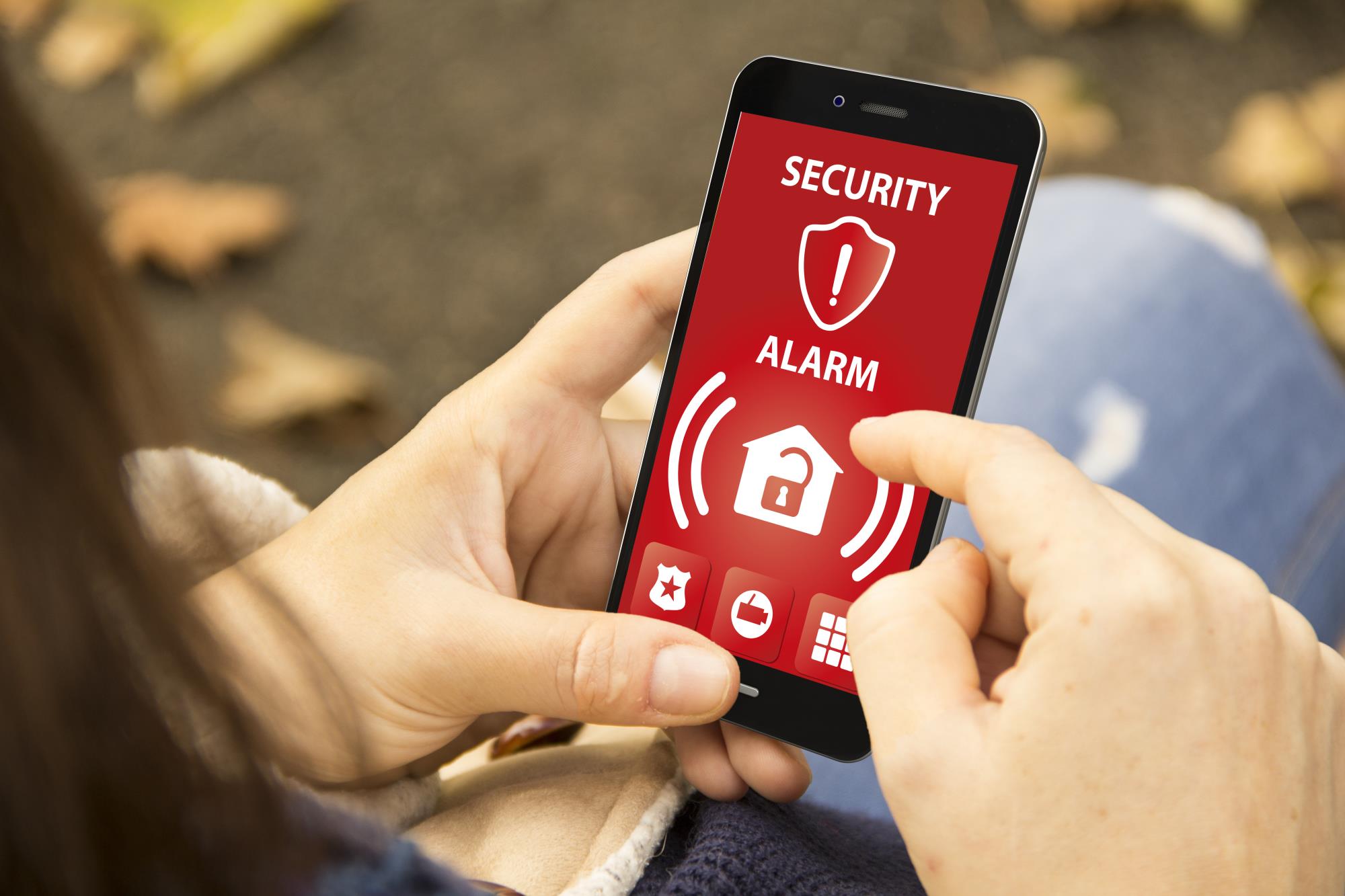 stock photo of alarm alert on a smartphone